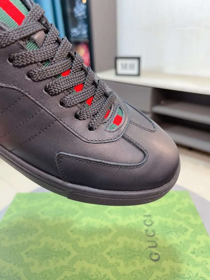 Factory price 440🌹🌹GUCCI [Gucci] New high-end brand of men's shoes, the latest fashionable casual men's shoes, trendy and versatile style, relaxed and sporty style, uppers imported from Italy, first-layer cowhide, genuine leather lining and ultra-fine workmanship. Original personalized fashionable rubber wear-resistant outsole, light and comfortable on the foot, size 38-44